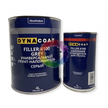 Акриловая грунтовка автомобильная Dyna 4100, 4 л + Отвердитель hard,1 л серый