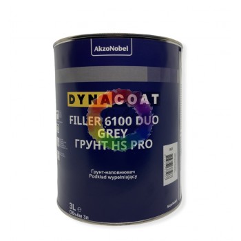 Грунт для авто акриловый, мокрый по мокрому DYNA 6100 DUO без отвердителя, 3 л (Серый)
