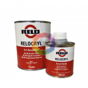 Акриловий грунт Mipa RELO Relocryl HS 4+1, 1л + затверджувач, 0,25 л, чорний