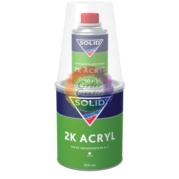 Акриловий грунт-наповнювач для авто Solid 5+1 2K Acryl, білий