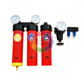 Italco Фильтр воздушный с редуктором тройной AC6003 , 0,01микрон