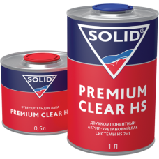Solid PREMIUM CLEAR HS Двухкомпонентный прозрачный лак, 1л + 0,5л отвердитель